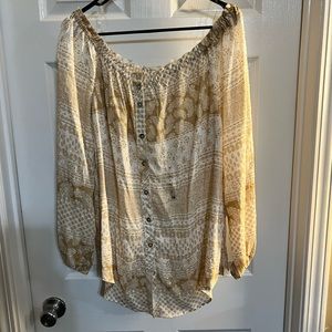 Off Shoulder Swiss Dot Blouse Daytrip Size XL